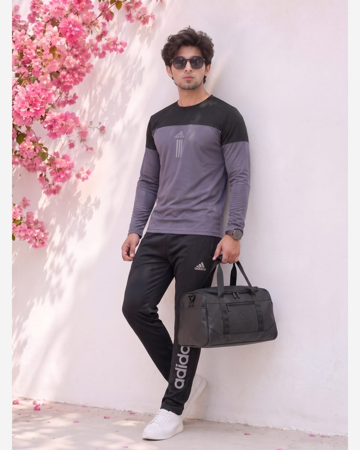  Apex Dual-Tone Performance Tracksuit – Grey & Black view 2