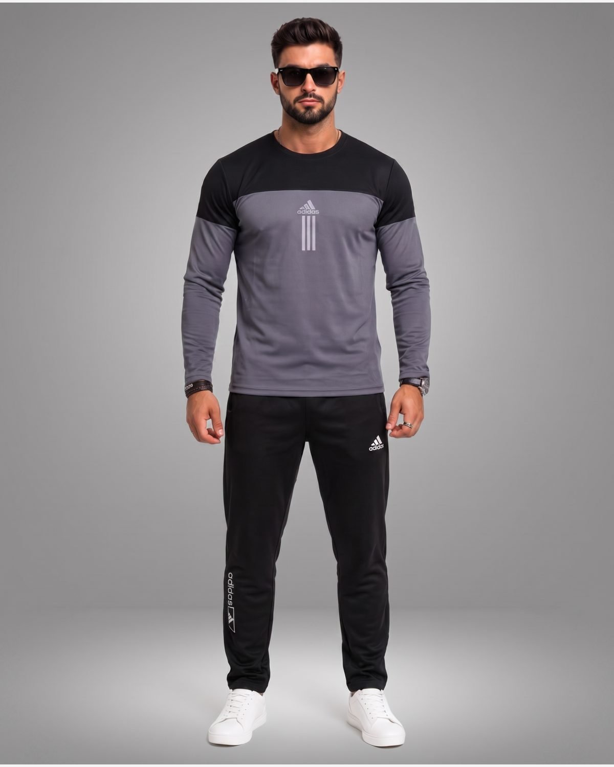  Apex Dual-Tone Performance Tracksuit – Grey & Black view 5