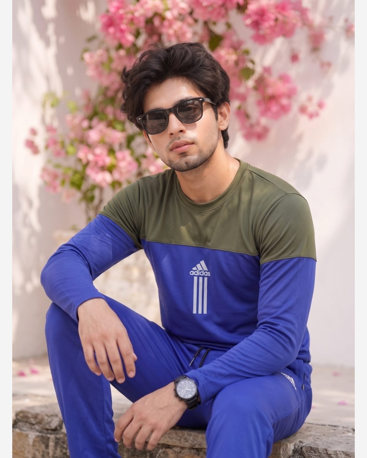  Elite Dual-Tone Performance Tracksuit – Navy Blue & Olive Green view 3