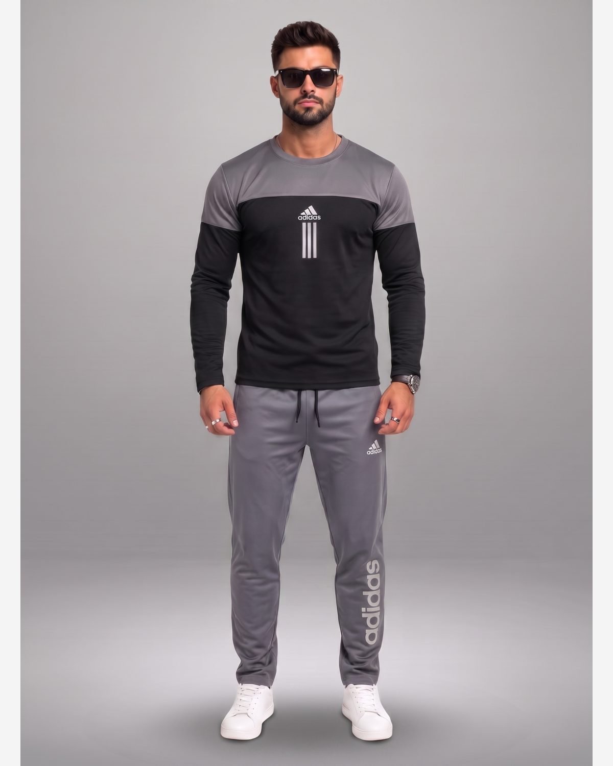  Velocity Dual-Tone Performance Tracksuit – Black & Grey